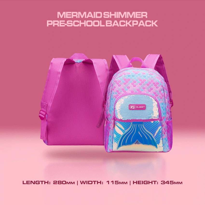 Quest Mermaid Shimmer Pre-School Backpack - Pink - Image 9