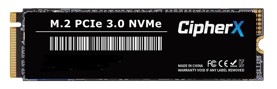 256GB CipherX C-Series, M.2 (2280) NVMe, Gen3x4, NVMe 1.4 (2,100Mbps/1,500Mbps) 3D NAND SSD