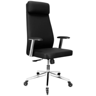 Everfurn Ruby High Back Office Chair, Chrome Metal Base