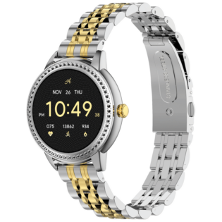 Volkano Ayla Collection Round Smartwatch With 2 Colour Metal link Strap
