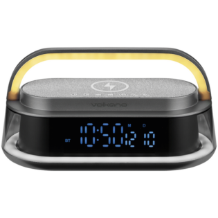 Volkano Awaken Series Alarm Clock with Wireless Charging and Speaker