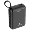 Volkano Solace Series 20 000 mAh Power Bank with Built-in USB-C & Lightning Cable - Black