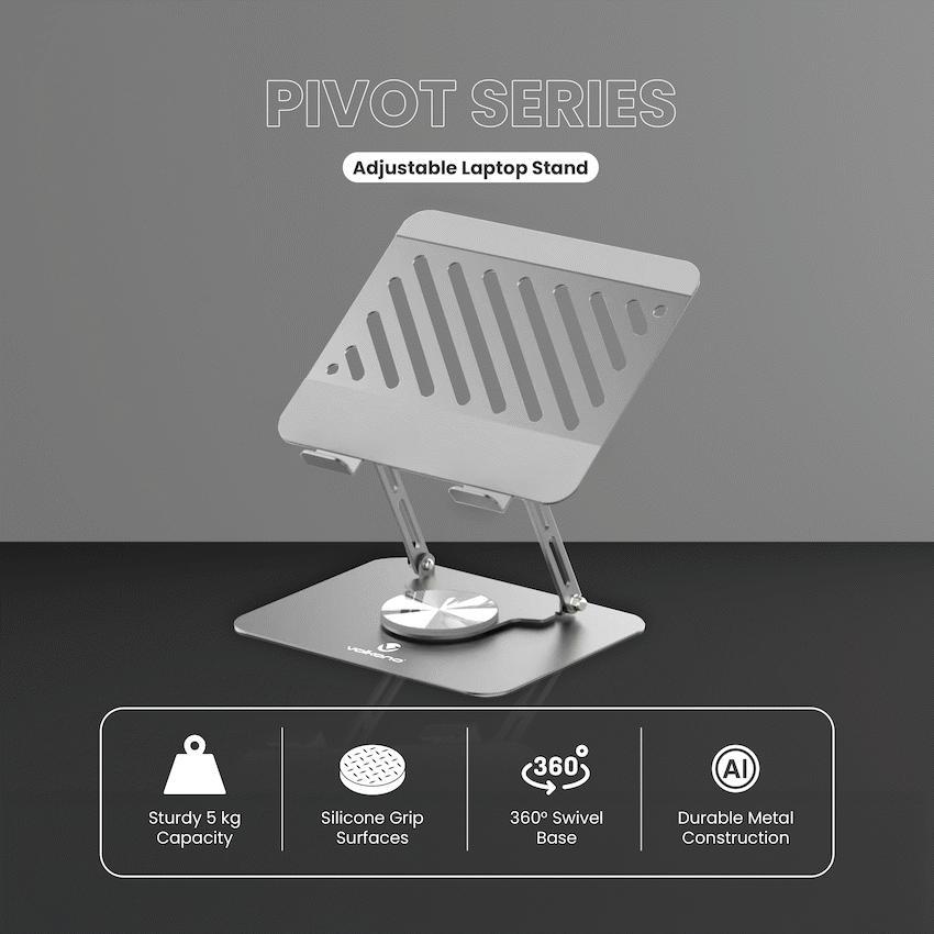 Volkano Pivot Multifunctional Swivel Adjustable Aluminium Laptop Stand - Image 2