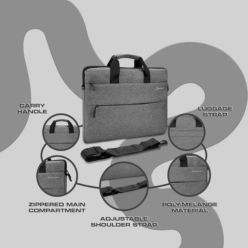 Amplify Cuba 15.6" Laptop Shoulder Bag Grey - Image 3