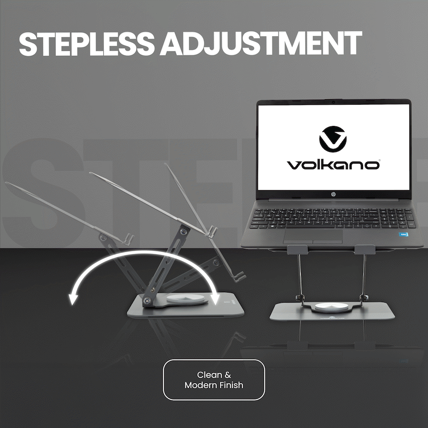 Volkano Pivot Multifunctional Swivel Adjustable Aluminium Laptop Stand - Image 3