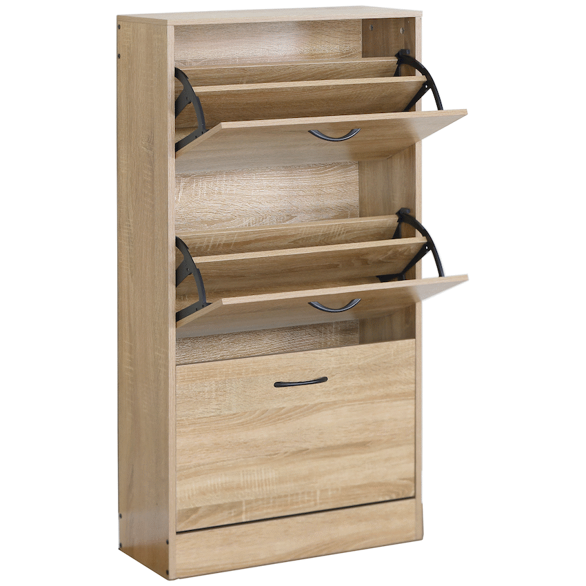 Everfurn Tamar Shoe Cabinet - Small - Oak - Image 3