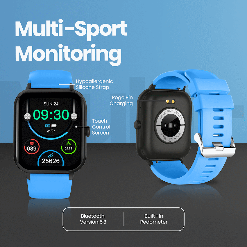 Volkano Chroma Series Smartwatch with Blue Strap - Image 4