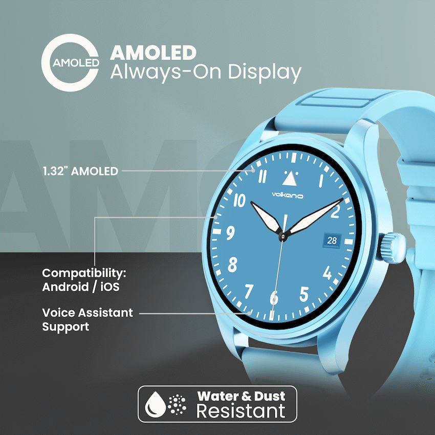 Volkano Eon Series Smartwatch - Light Blue - Image 4