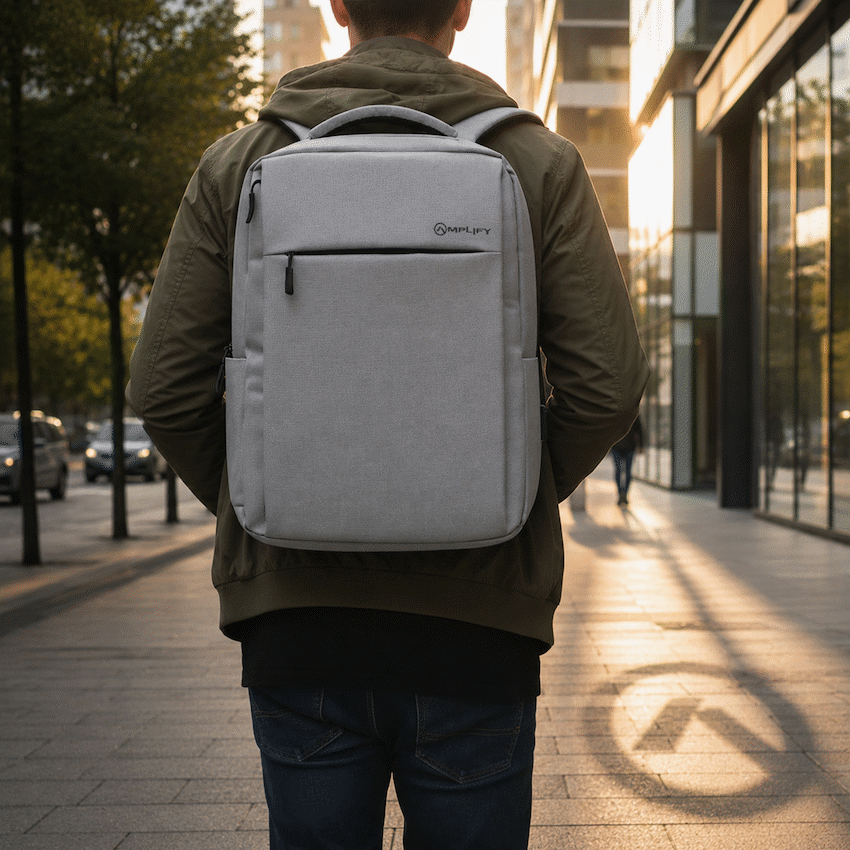 Amplify Cuba 15.6" Laptop Backpack Grey - Image 4
