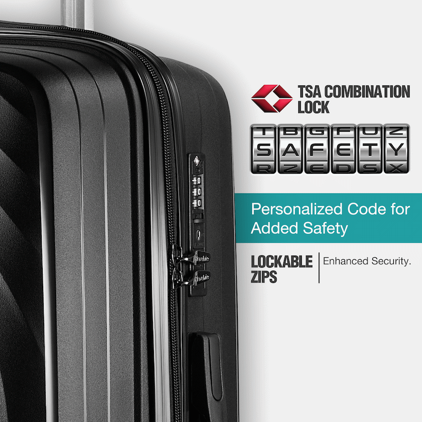 Travelwize Ripple PP 4-Wheel Spinner 65cm Luggage - Black - Image 5