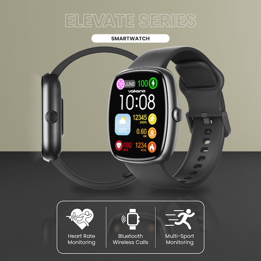 Volkano Elevate Series Smartwatch - Black - Image 5