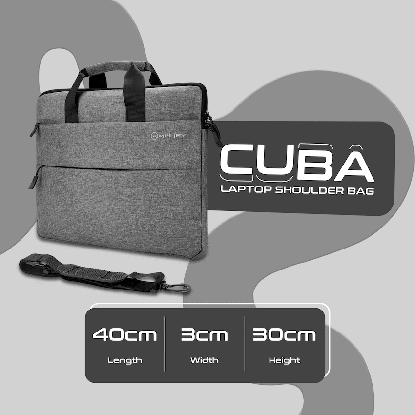 Amplify Cuba 15.6" Laptop Shoulder Bag Grey - Image 5