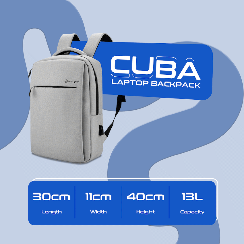 Amplify Cuba 15.6" Laptop Backpack Grey - Image 5