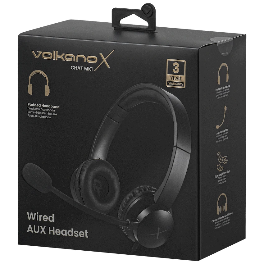 VolkanoX Chat Mk1 Series AUX Headset - Graphite - Image 5