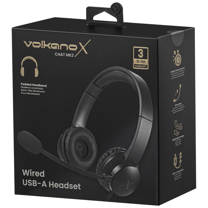 VolkanoX Chat Mk2 Series Wired USB Headset - Graphite - Image 5