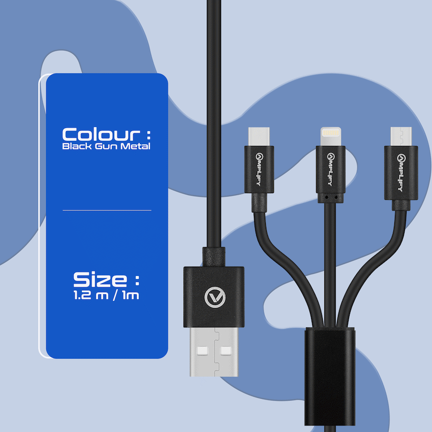 Amplify On the Fly 3-in-1 Charging Cable 1m - Image 5