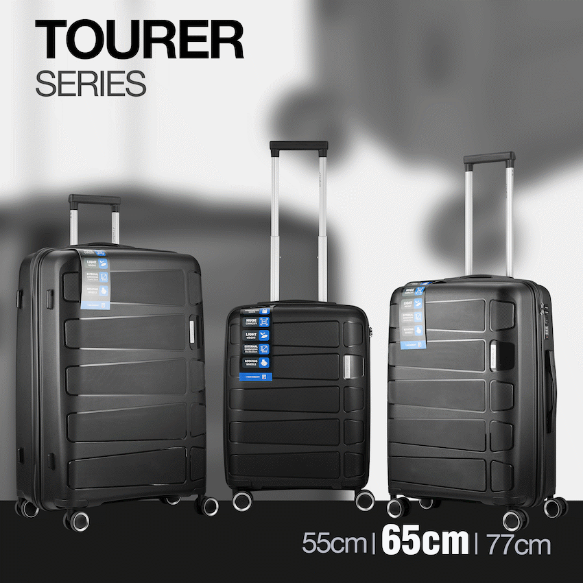 Travelwize Tourer PP 65cm 4-wheel Spinner Luggage Black - Image 6