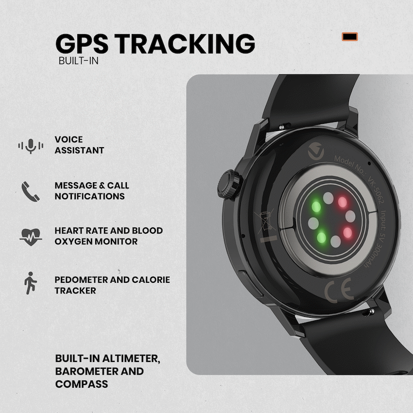 Volkano Orion Series Unisex GPS Watch - Black - Image 6