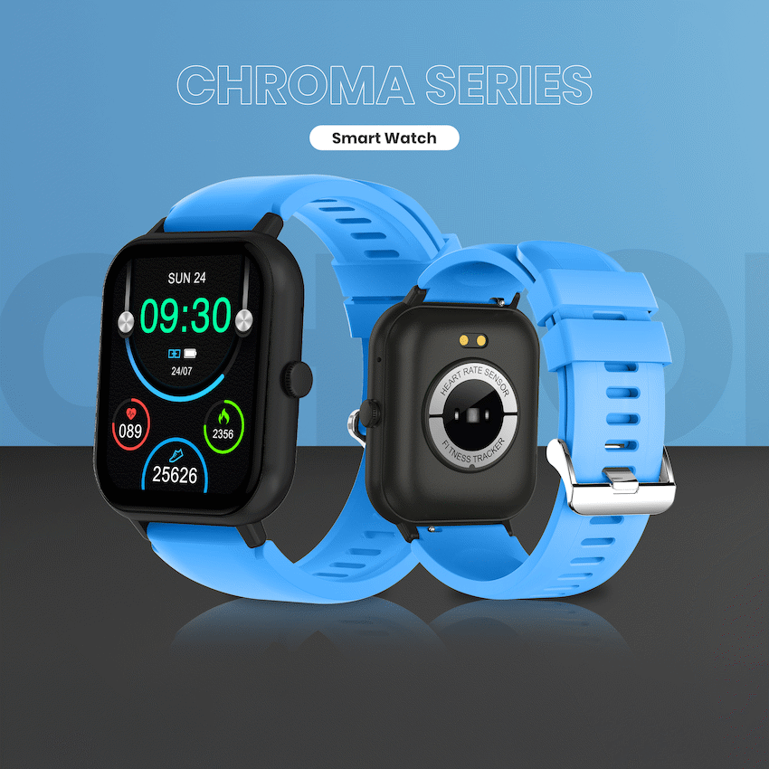 Volkano Chroma Series Smartwatch with Blue Strap - Image 6