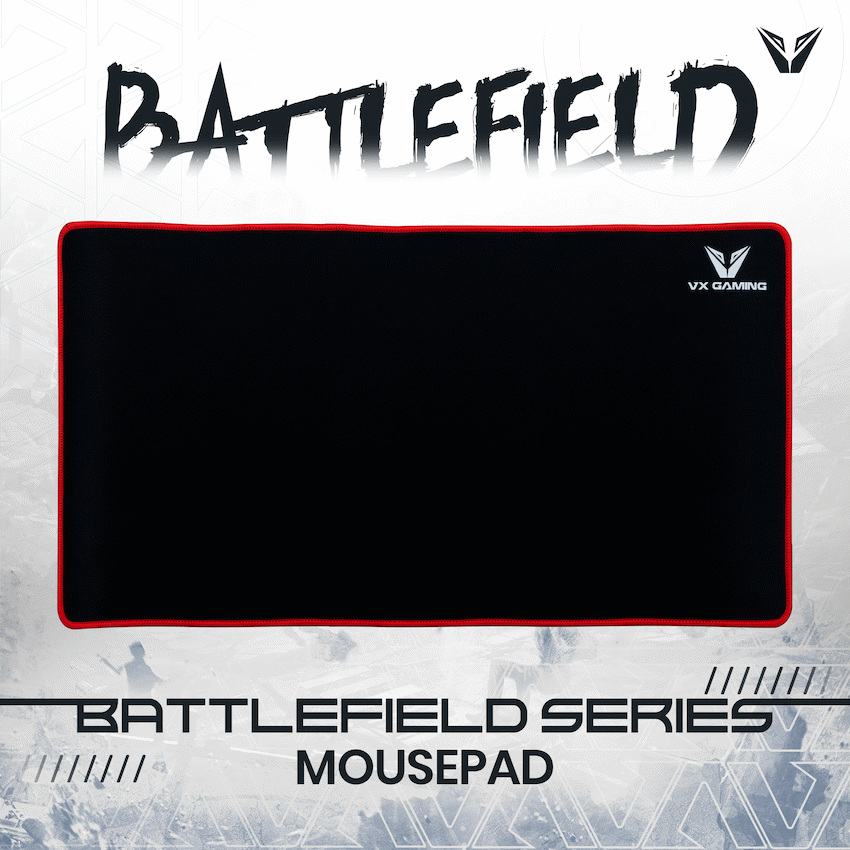VX Gaming Battlefield series gaming mousepad - Extra large black/red - 550mm - Image 6