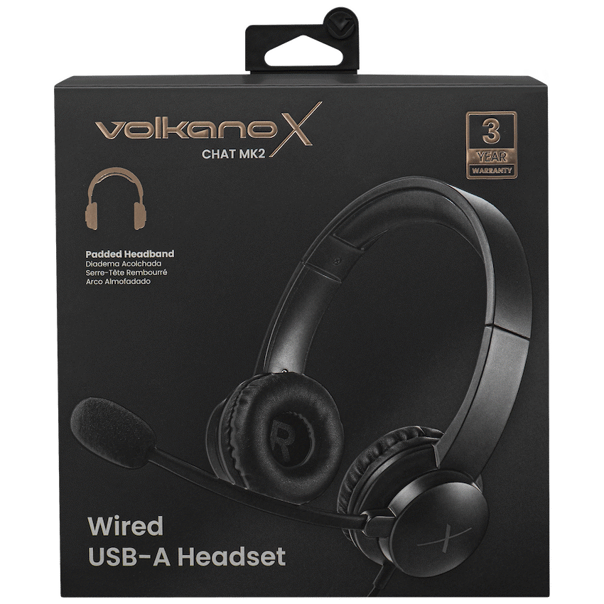 VolkanoX Chat Mk2 Series Wired USB Headset - Graphite - Image 7