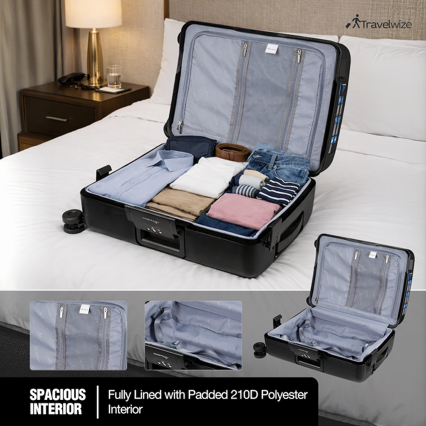 Travelwize Clipper PP 55cm 4-Wheel Spinner Luggage Black - Image 7