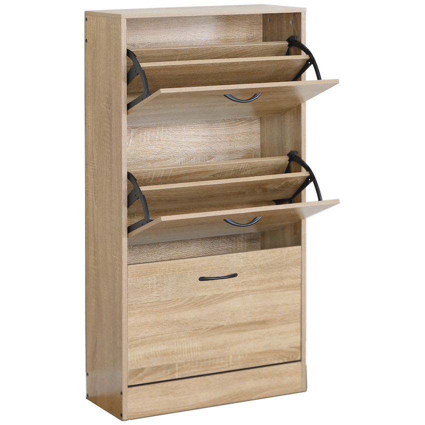 Everfurn Tamar Shoe Cabinet - Small - Oak - Image 9