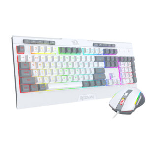 Redragon S151 Wired RGB Gaming Keyboard and Mouse Combo - White and Grey
