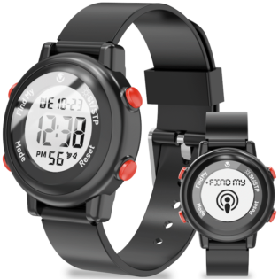 Volkano Kids Digital Watch with Apple Find My - 3ATM Waterproof (Anti-Lost) - Black