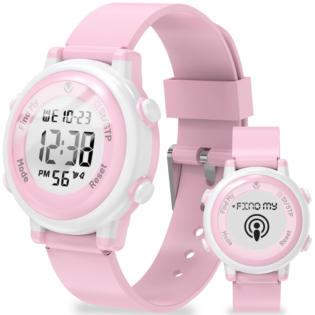 Volkano Kids Digital Watch with Apple Find My - 3ATM Waterproof (Anti-Lost) - Pink