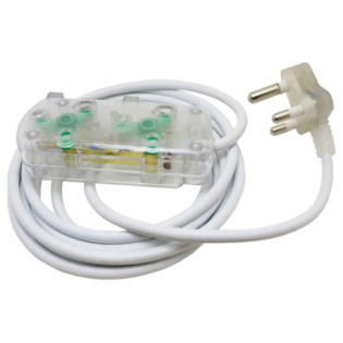 Ellies 2 Way Light Duty Coloured Extension Lead -3M