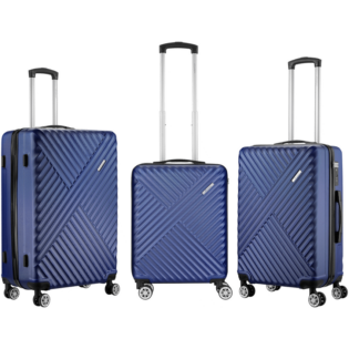 Travelwize Astra ABS 4-Wheels Spinner 3Pc Luggage Set Navy