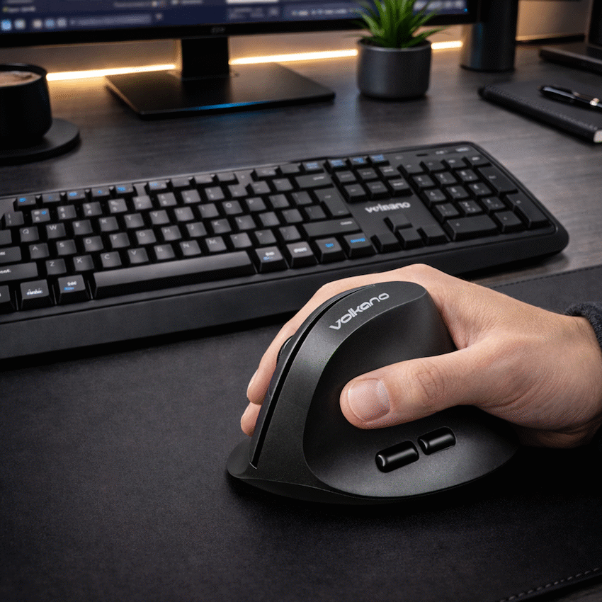 Volkano Curve Series Ergonomic Bluetooth Wireless mouse - Black - Image 4