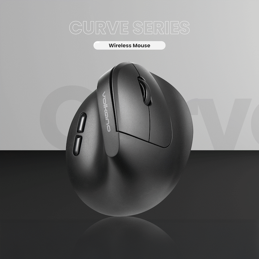 Volkano Curve Series Ergonomic Bluetooth Wireless mouse - Black - Image 6