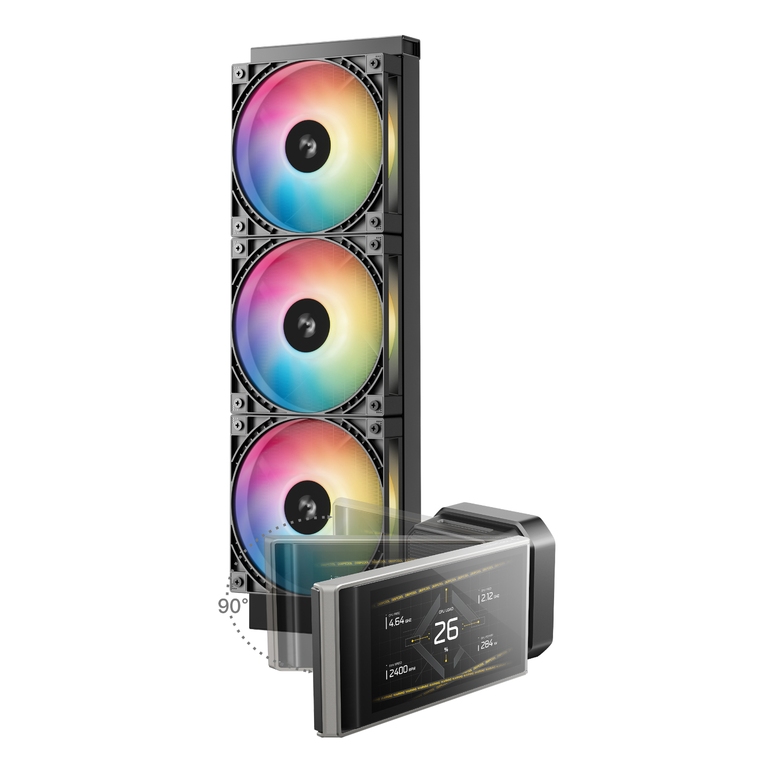 DeepCool LT360 VISION ARGB 4.5" LCD All-in-one CPU Liquid Cooler - Black - Image 2