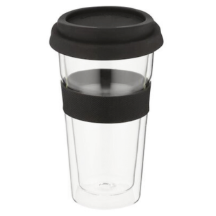 Snappy Thermal Glass Tumbler 400ml Black