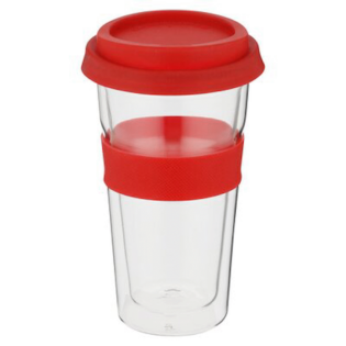 Snappy Thermal Glass Tumbler 400ml Red