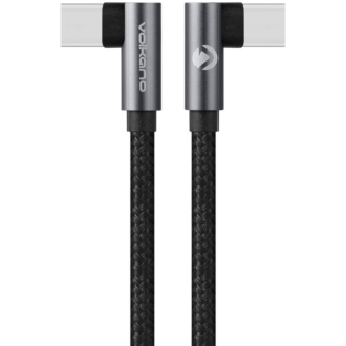 Volkano Weave Series USB-C to USB-C Cable 2m (60W) Right Angle - USB2.0e