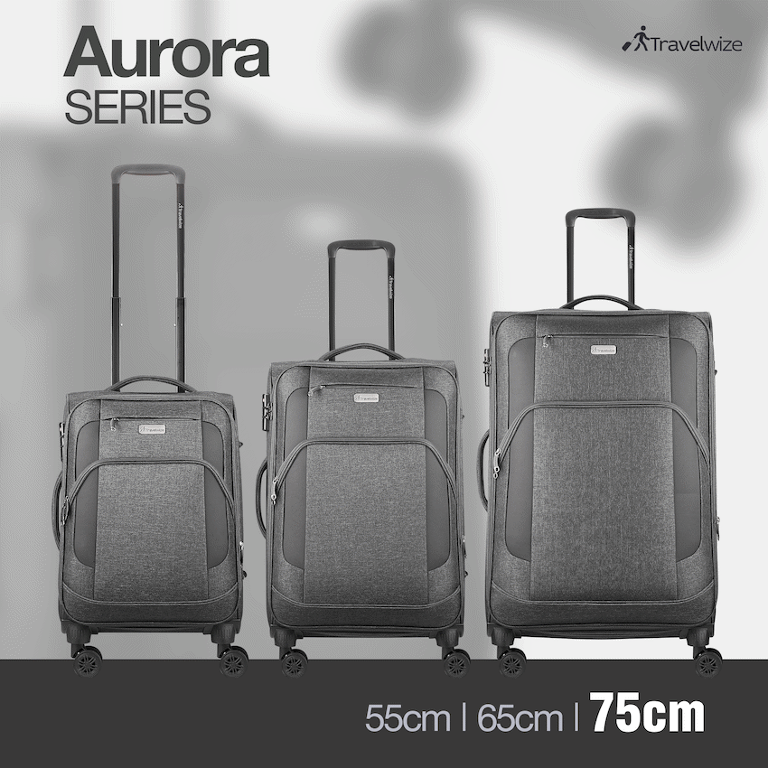 Travelwize Aurora 75cm 4-Wheel Spinner Trolley Case - Grey Melange - Image 4