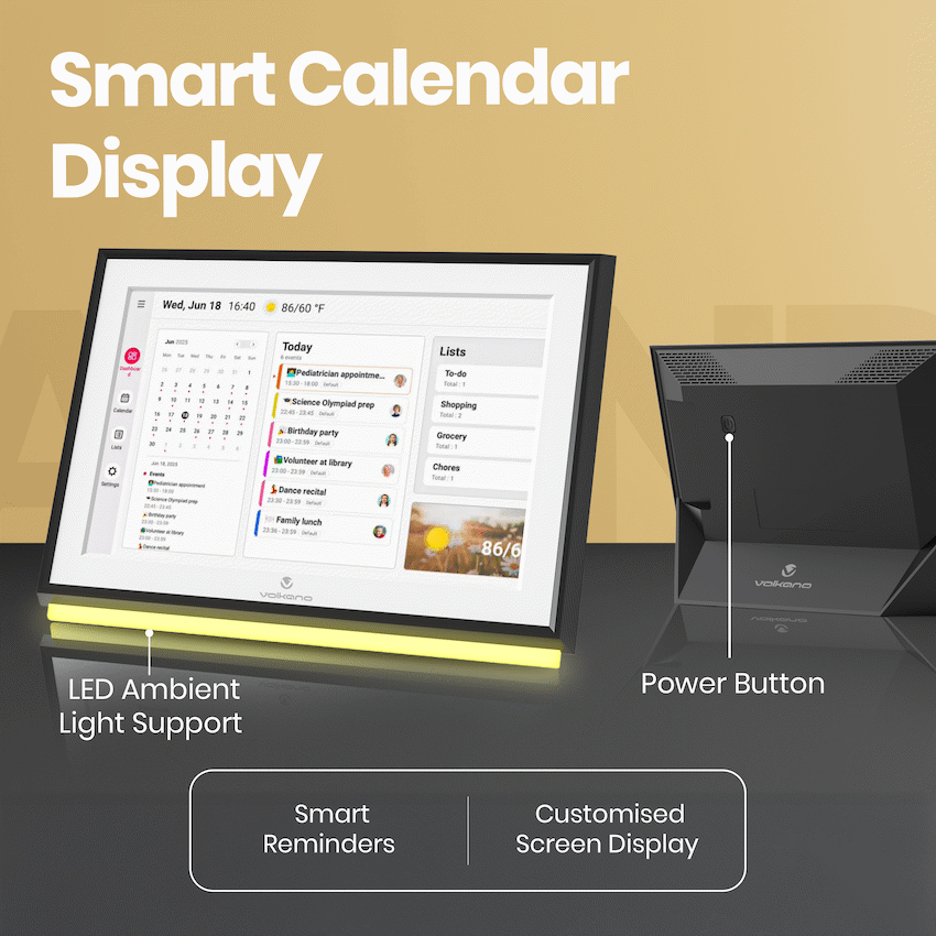 Volkano Agenda Series Smart Calendar and Digital Photo Frame 10" - Black - Image 5