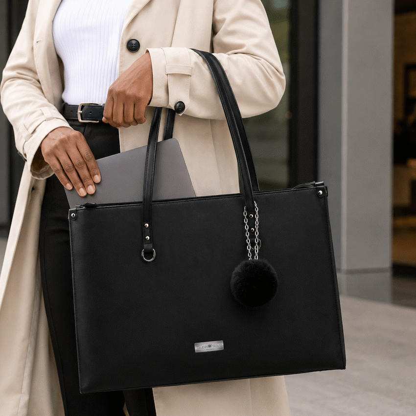 Supanova Pompom Ladies Laptop Bag - Black - Image 9