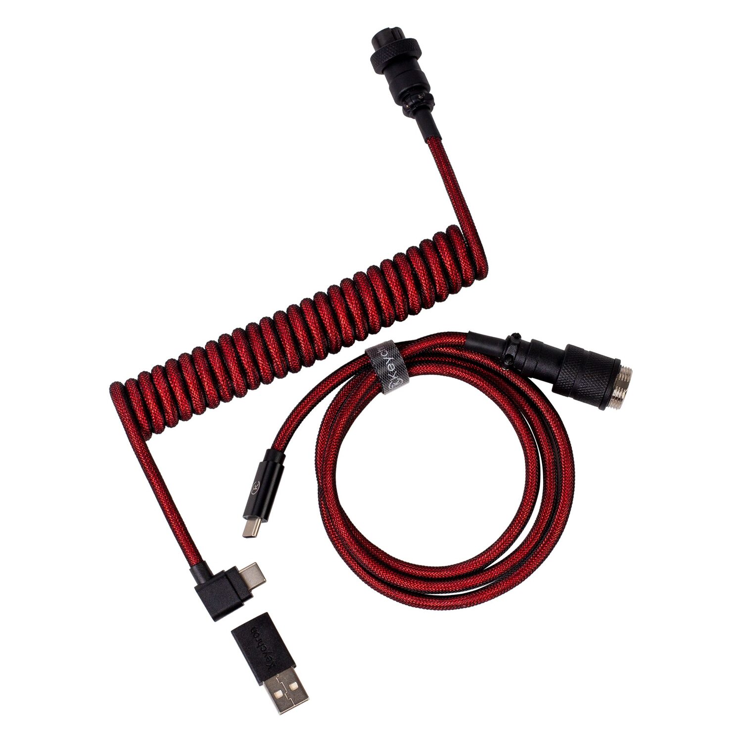 Keychron Coiled Aviator Cable - Red - Image 3