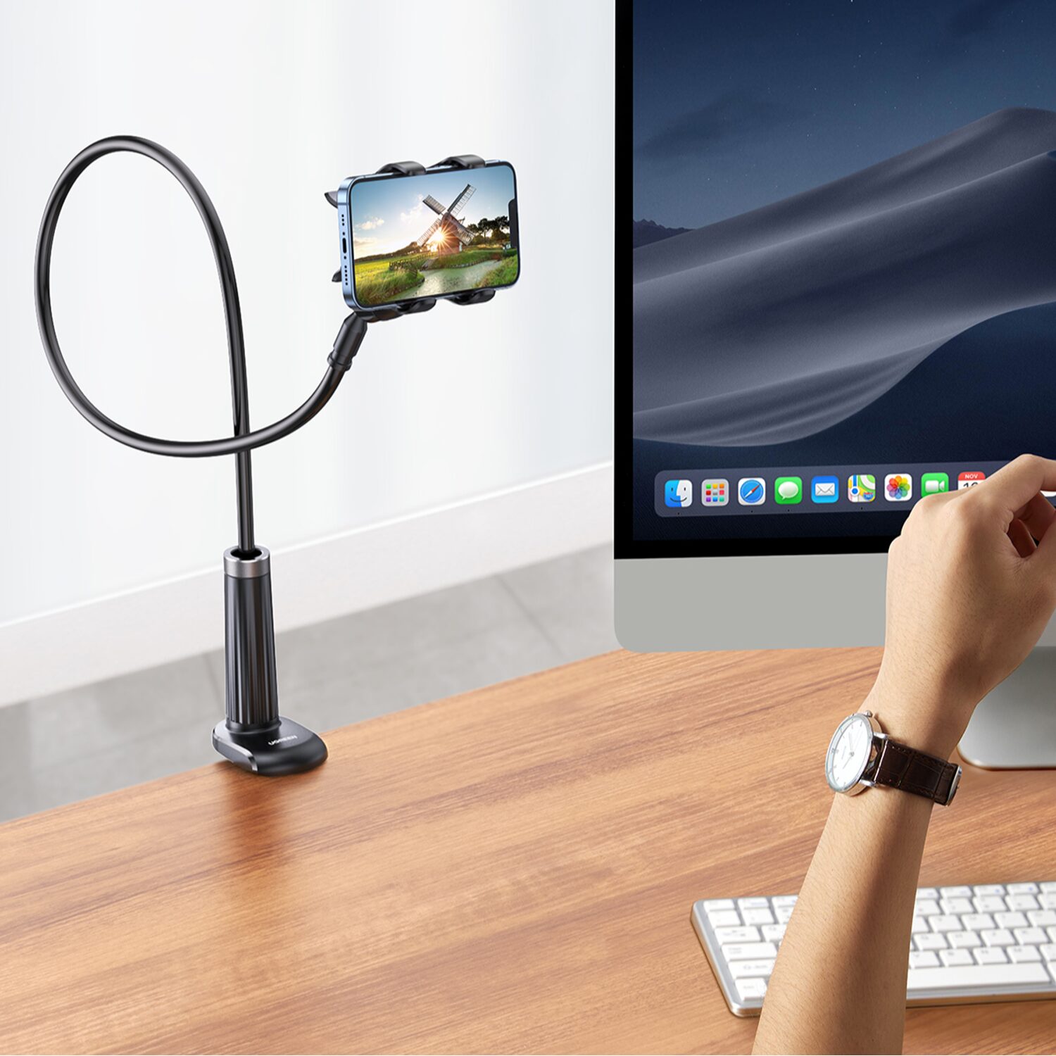 UGREEN Multifunction Gooseneck Phone Stand - Image 5