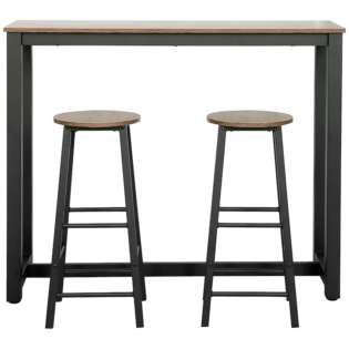 Chenin 3-Piece Bar Table & Stool Set - Chestnut