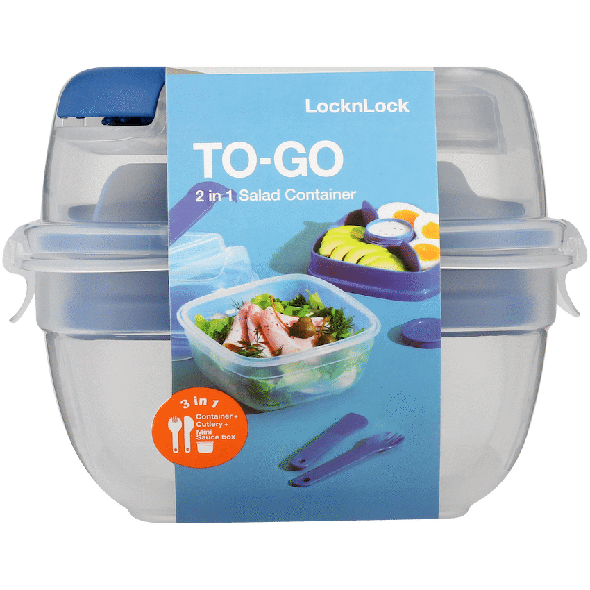 LocknLock To Go 3in1 salad box 950ml bl ( Order in Qty of 8) - Image 3
