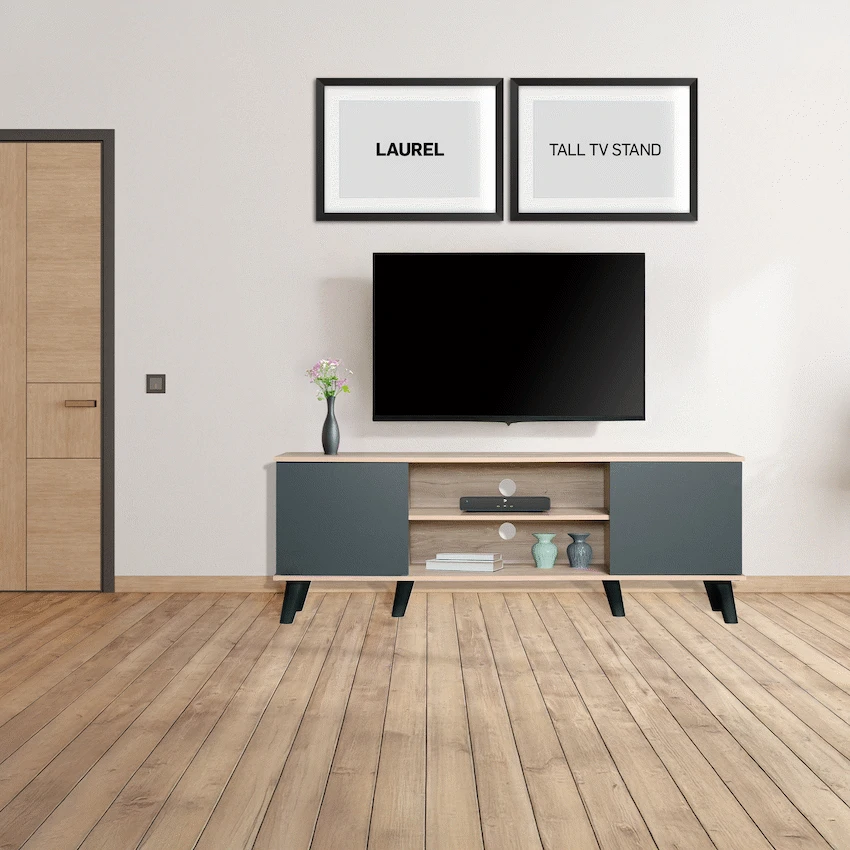 Everfurn Laurel TV Stand 1600w, Two Cupboards - Image 4