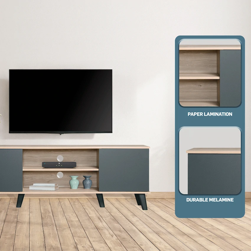 Everfurn Laurel TV Stand 1600w, Two Cupboards - Image 6