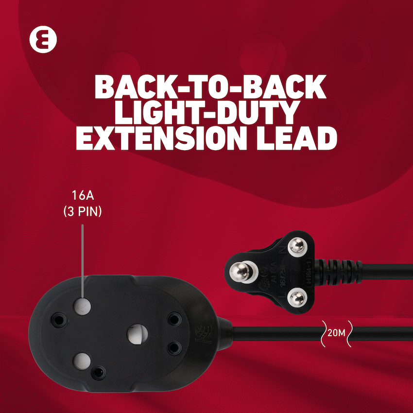 Ellies Back-to-Back Heavy-Duty Extension Lead - 20m - Image 6