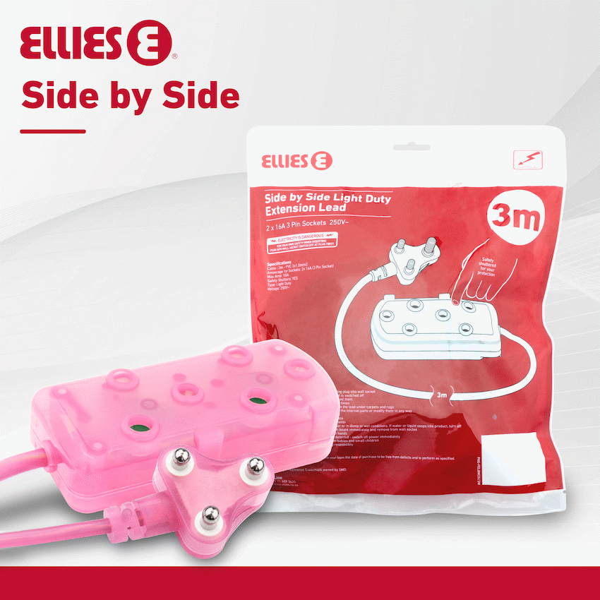 Ellies Side by Side Light Duty Extension Lead-3M - PK - Image 8