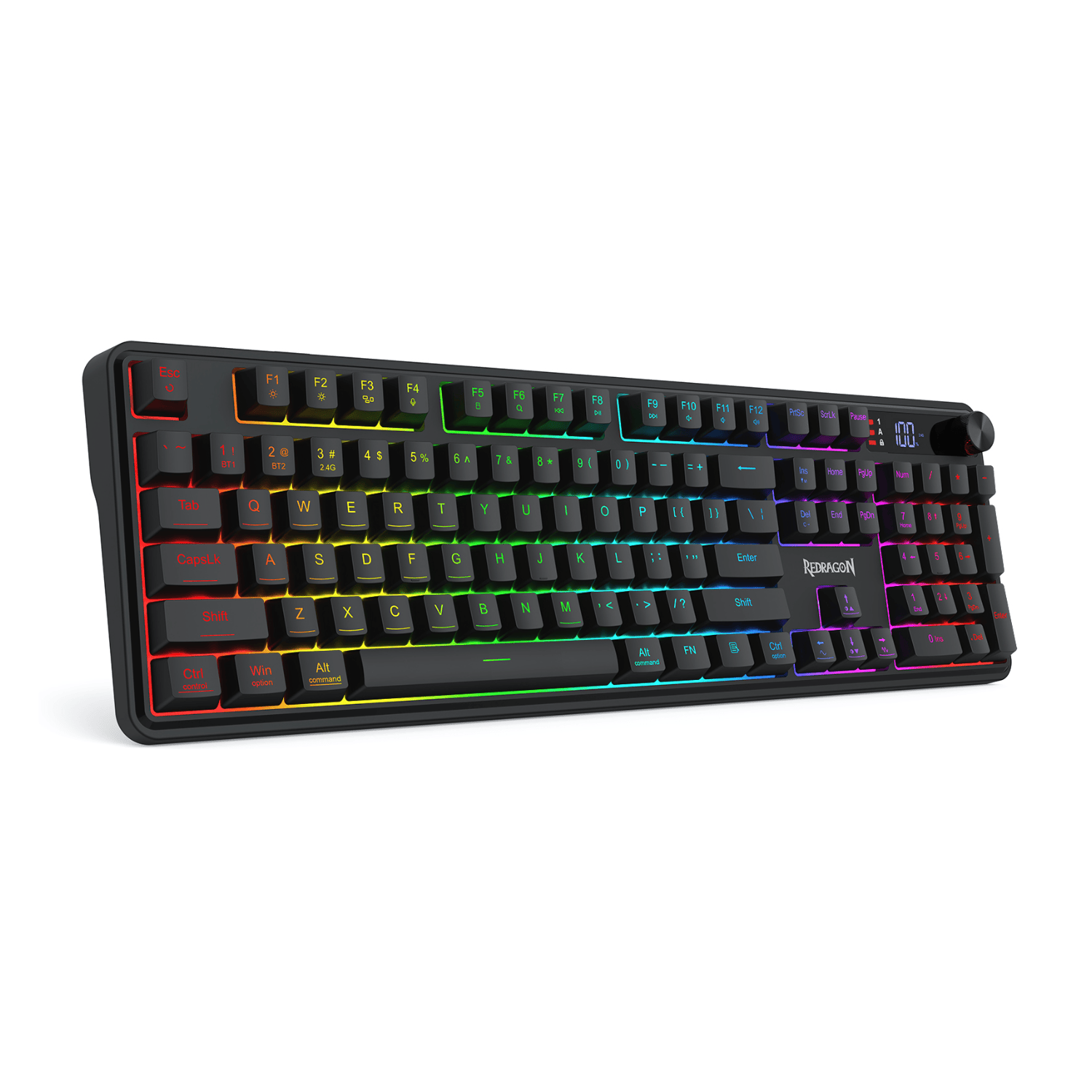 Redragon RM104 PRO VOLCANO RGB Wireless Membrane Gaming Keyboard - Black - Image 2